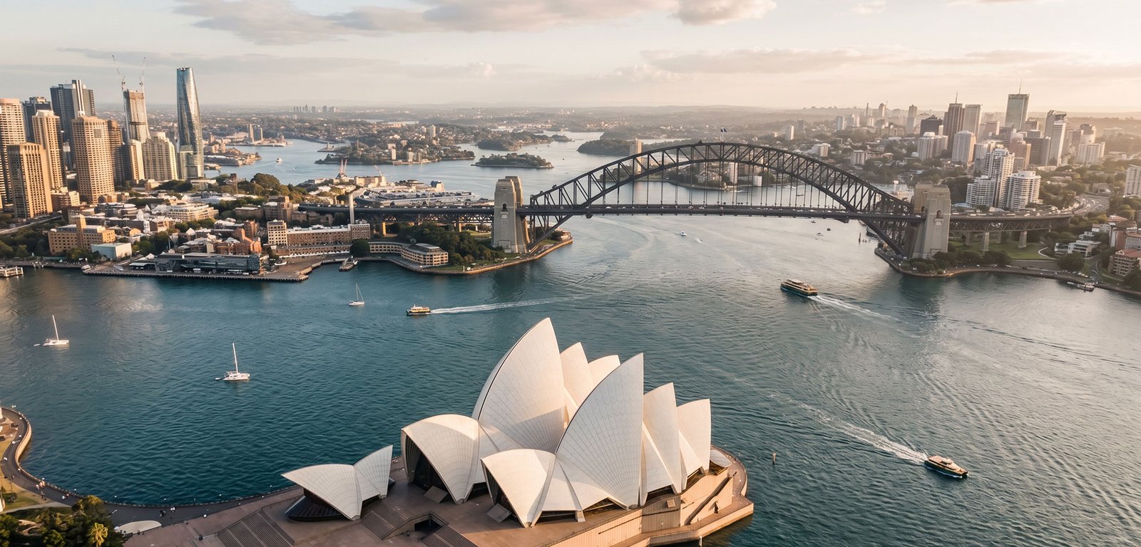 Sydney Harbour with the Opera House and city skyline